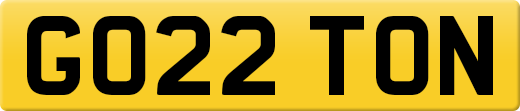 GO22 TON private number plate